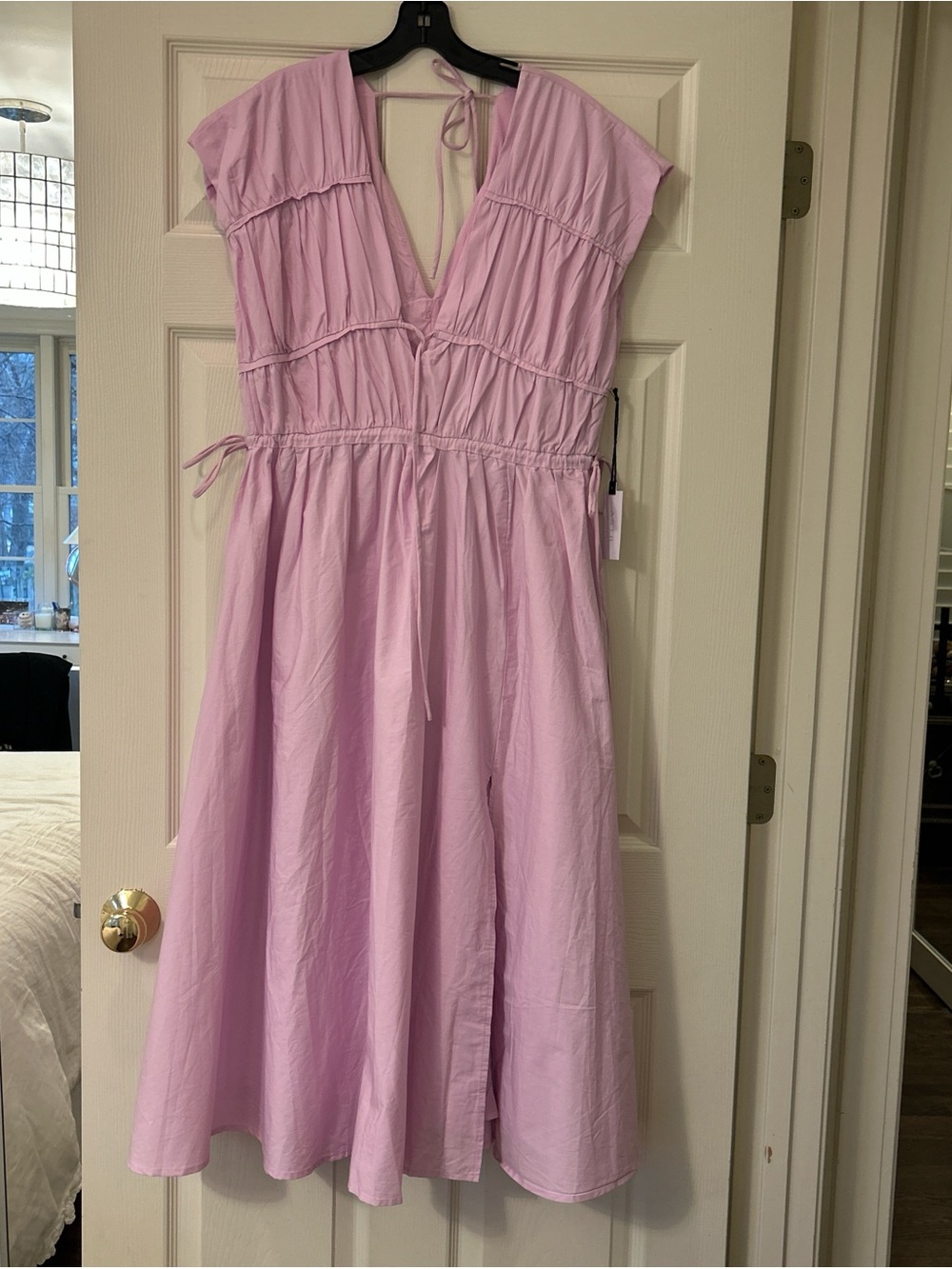 Astr Pink Tiered Midi Dress